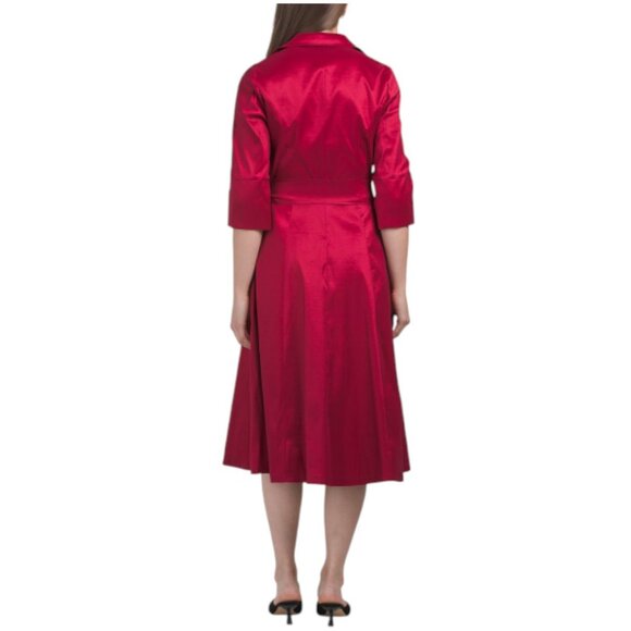 RENE BY RENE RUIZ Long Sleeve Taffeta Cocktail Shirt Dress - Picture 2 of 3